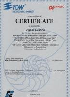 Сертификат врача Лушина Л.И.