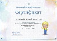 Сертификат врача Межова В.Г.